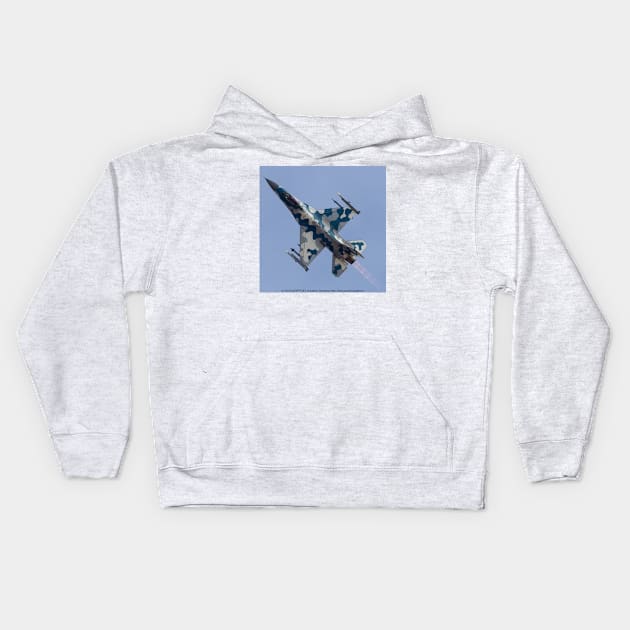 F-16 Fighter Aggressor Blizzard Camo Kids Hoodie by acefox1